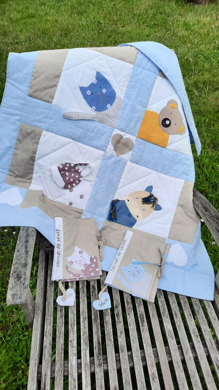 Couverture personnalisée avec animaux pour bébé