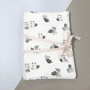Pochette nomade bébé : renards gris