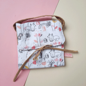 Sac à barrettes renards et fleurs