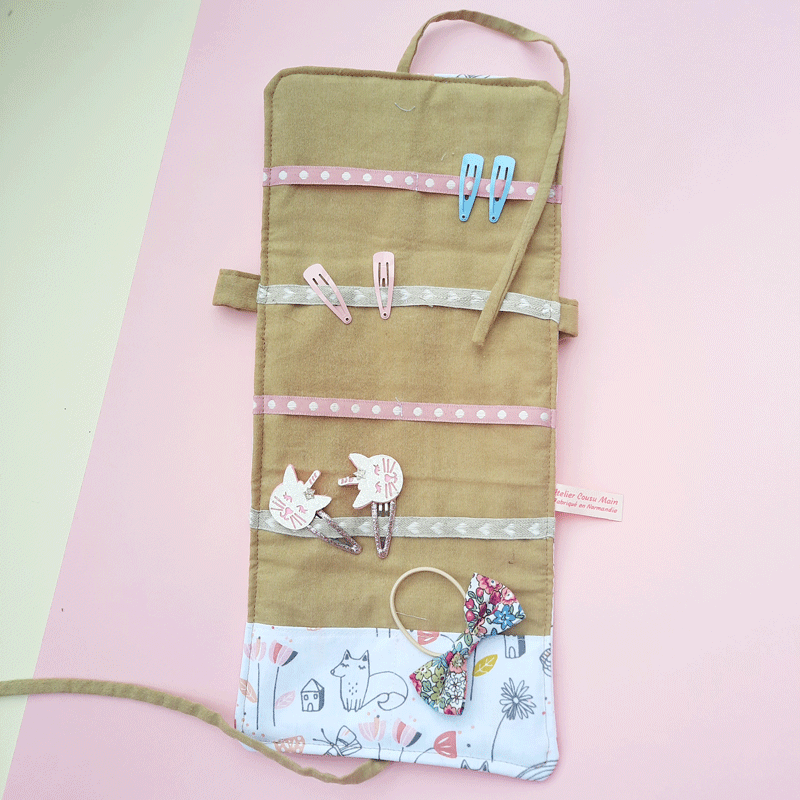 Sac à barrettes renards et fleurs – Image 2