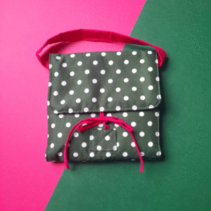 Sac à barrettes vert & fuschia